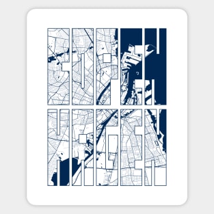 Copenhagen, Denmark City Map Typography - Coastal Magnet